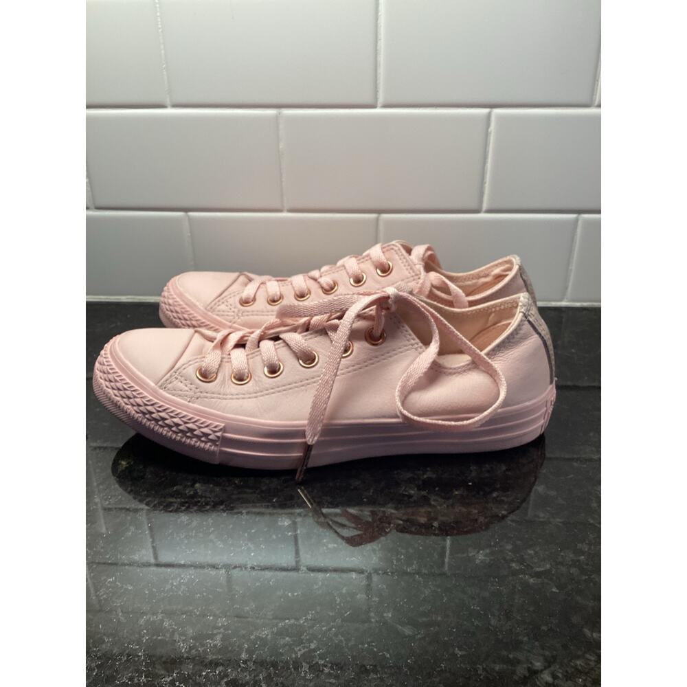 Converse Women Leather Chuck Taylor All Star Low Lux Sneaker Shoes Pink MEN5/WO7 - Picture 5 of 10